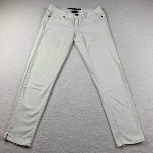 Vintage Stone Love Blue Jeans Women's White Denim Slim Fit Size 5 (28x27) Casual